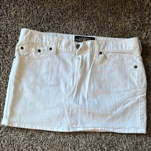 White Denim Mini Skirt